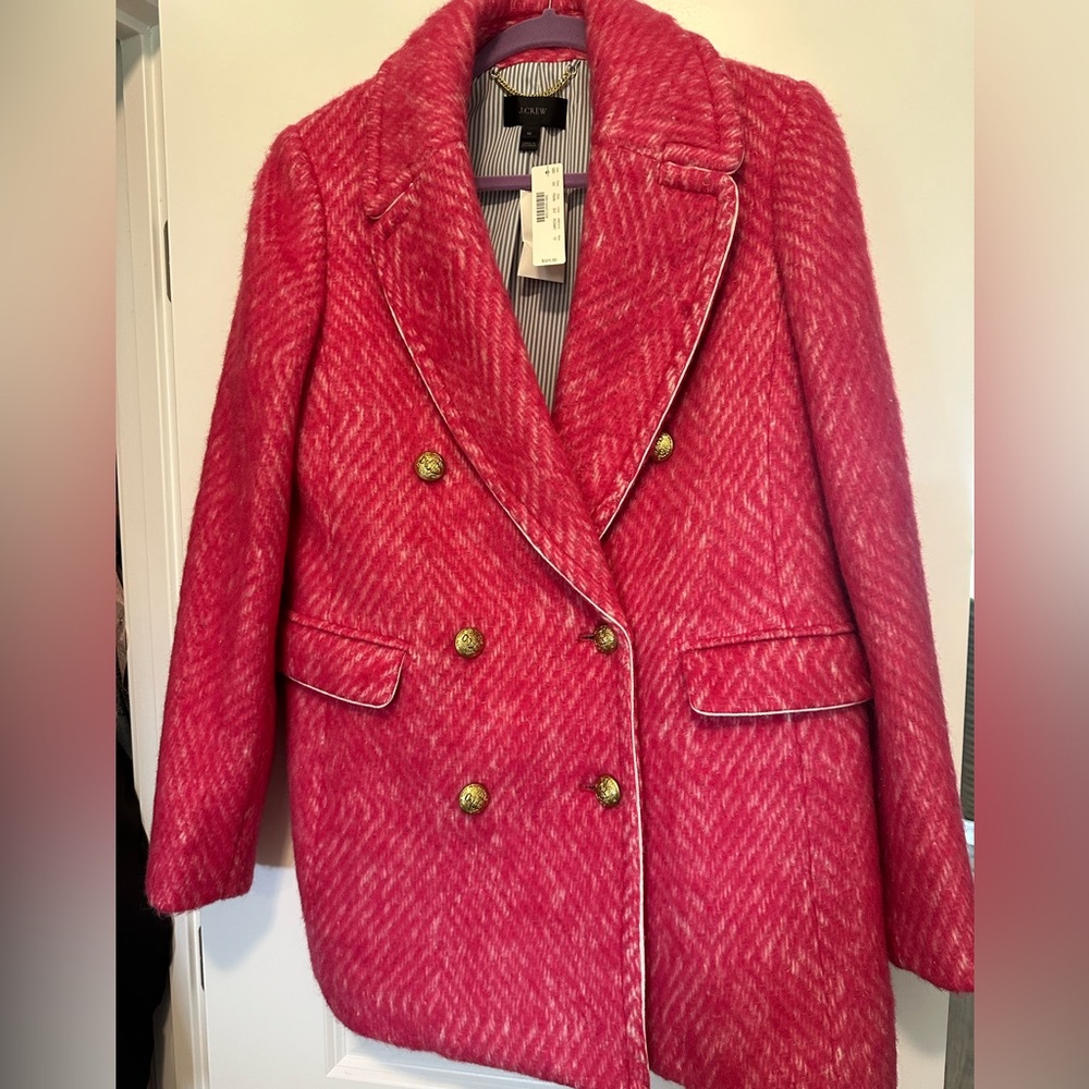 J.Crew Pink Tweed Coat size 12